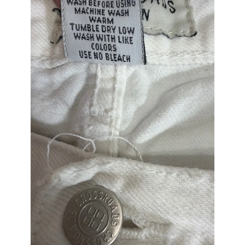 Crossroads Woman White Denim Shorts High Rise 100% Cotton Size 16W 0443